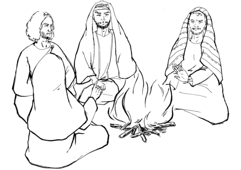 Peter Denies Jesus The First Time Coloring Page